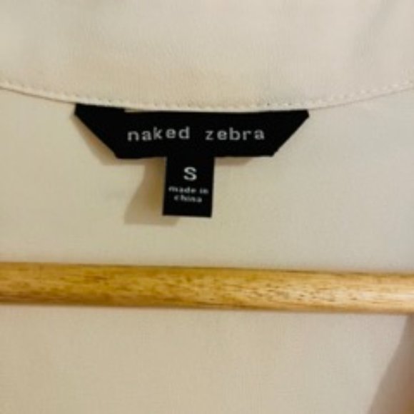 Naked Zebra Lantern Sleeve Dress in Cream - Small - Picture 3 of 3